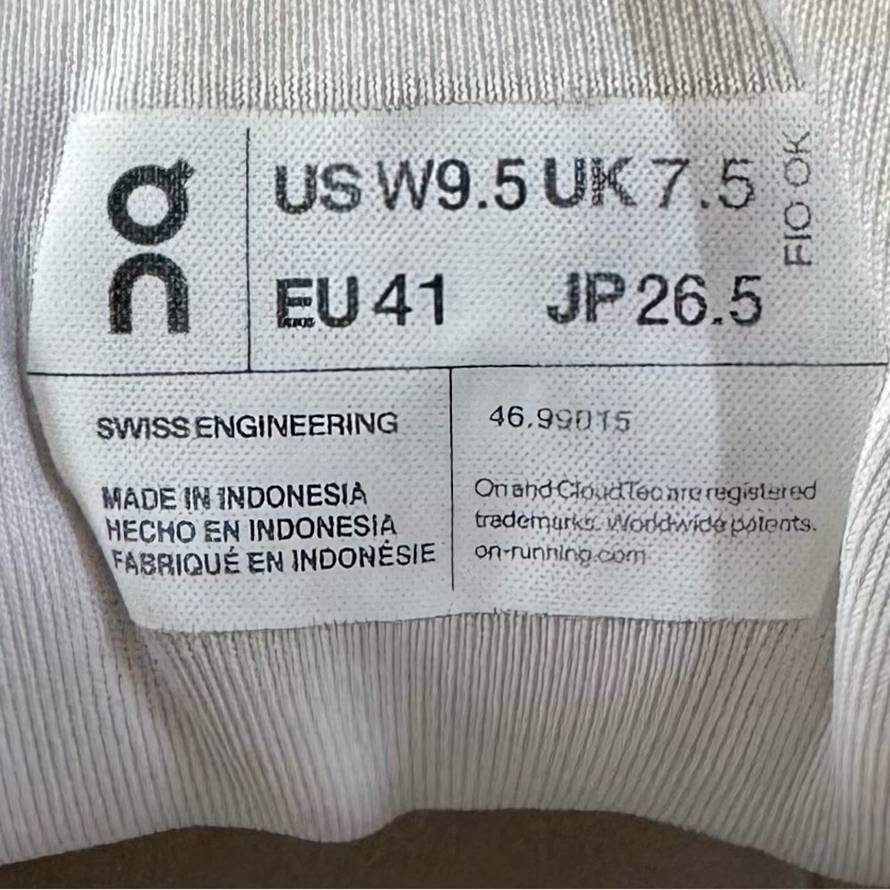 On Running Women's White and Light Gray Cloudstyle Athletic Sneakers - Picture 6 of 6